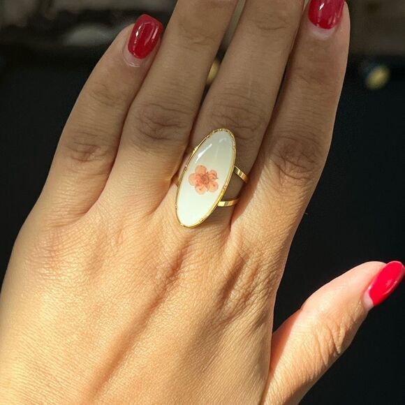 18k gold plated Vintage Blossom Oval Ring! Brand new! - Picture 5 of 7